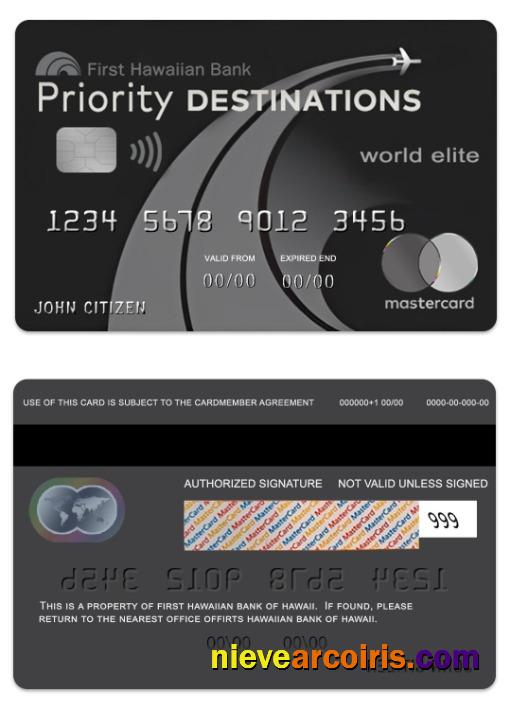 Hawaii Priority Destinations World Elite Credit mastercard